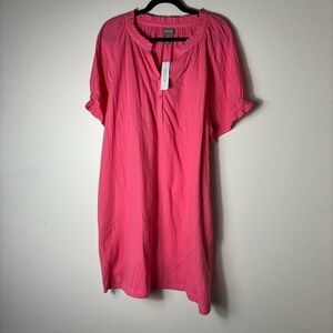 NWT Chico’s Women’s Short Sleeve Gauze Ruffle Sugar Pink Dress size 3 (14-16)